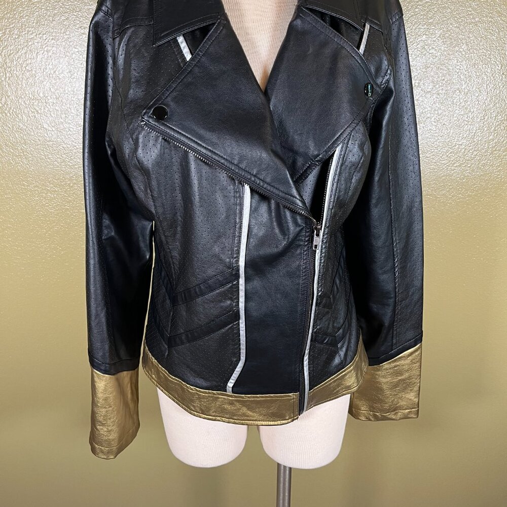Marvel's Black Widow Jacket Women's Large Her Universe Faux Leather Cosplay 962A